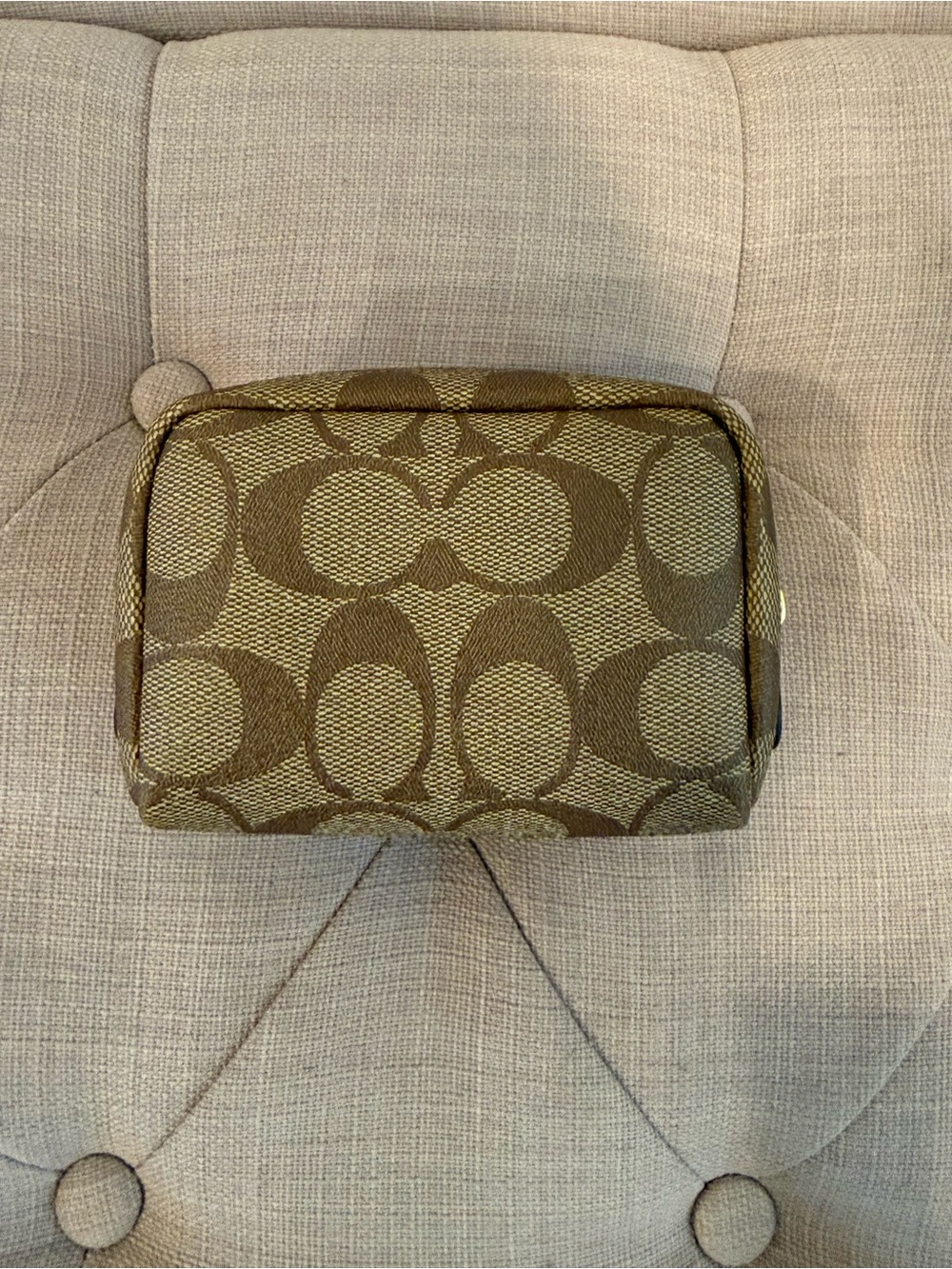 Coach Pouch Monogram Tan with Patches - Picture 2 of 9